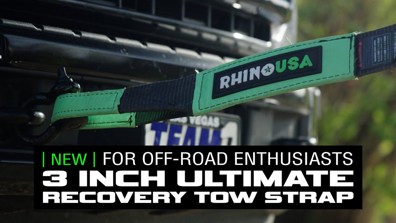 Rhino USA 3 Inch Off-Road Recovery Tow Strap