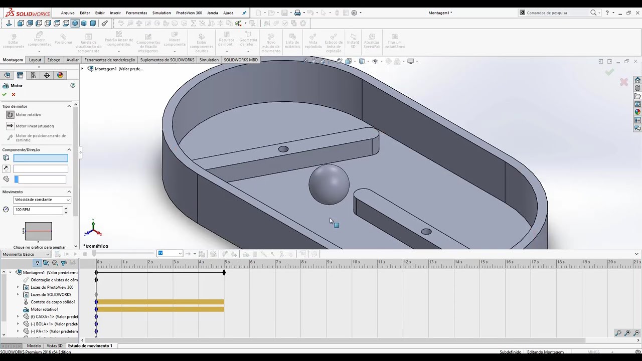 SOLIDWORKS   ANIMAÇÃO BÁSICA DE IMPACTO COM ESFERA