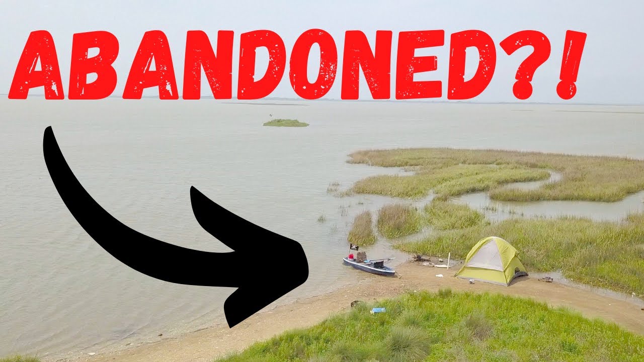Abandoned KAYAK and TENT (Solo Skiff Fishing Christmas Bay Galveston)