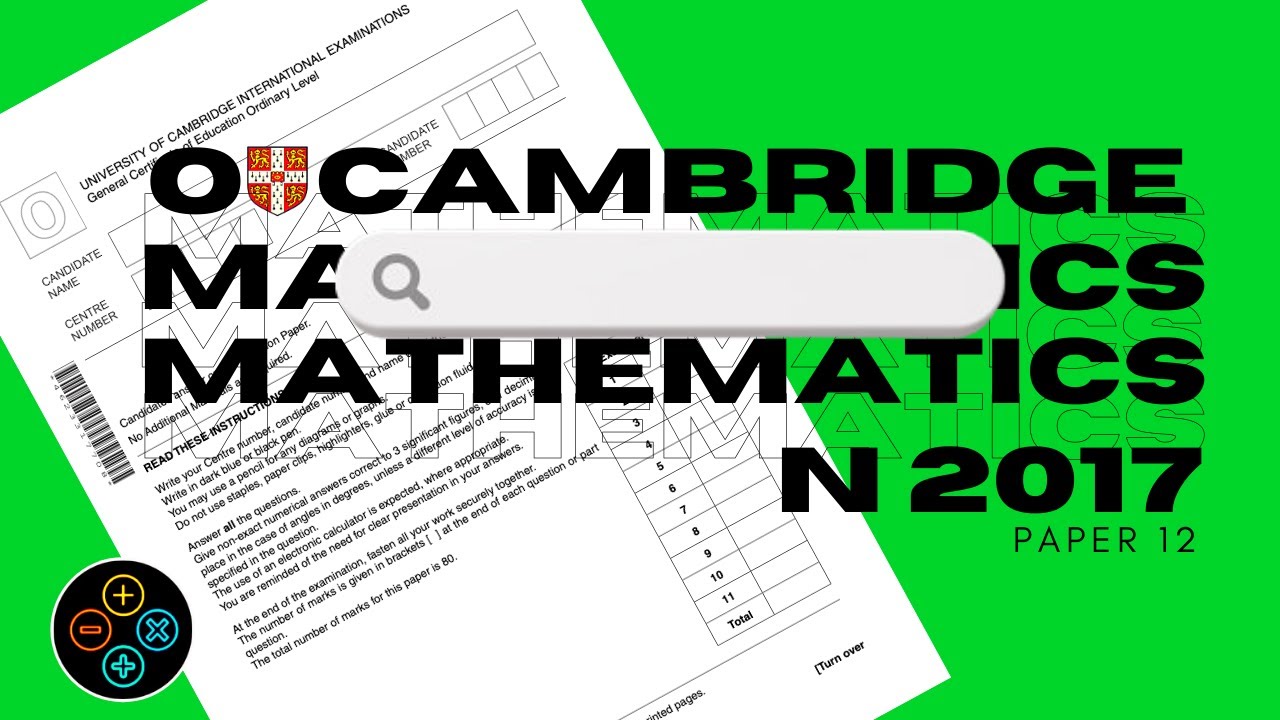O Level Add Math October November 2017 Paper 12 4037/12