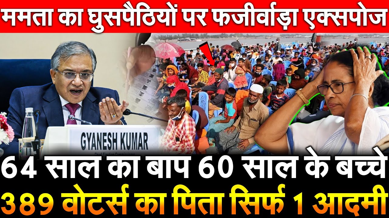 64 साल का बाप 60 साल के बच्चे 389 वोटर्स का पिता सिर्फ 1 आदमी ममता का घुसपैठियों फर्जीवाड़ा एक्सपोज