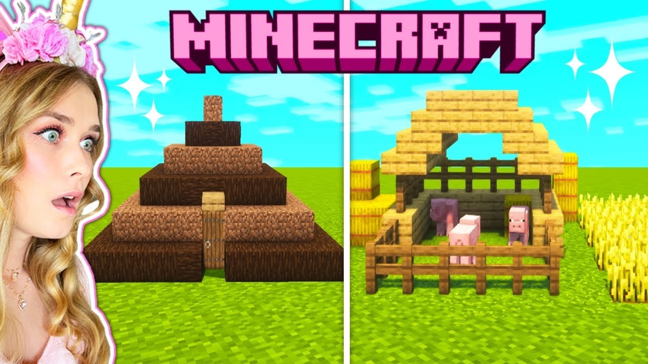 Survival Build Challenge In Minecraft POOP SHACK Vs FARM! (Ep7)