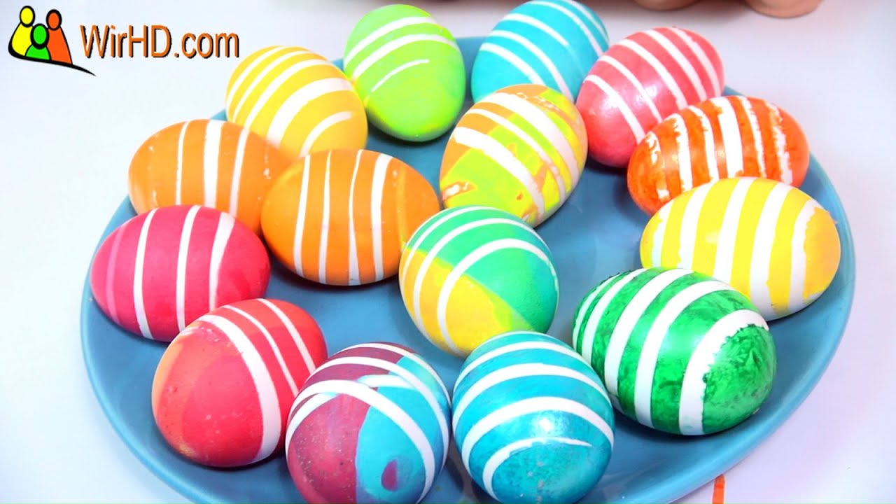 Easter Eggs 🍭 Colorful Spiral Eggs With Insulating Tape 🌈 How to make Strip Easter Eggs 👯 DIY 💕