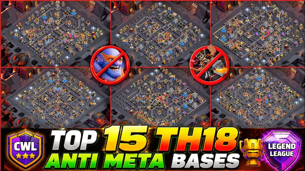 Top 15 TH18 CWL Bases 2026🔥 |  Anti Meta Bases | Th18 war base | Th18 legend Base | Anti Superbolwer