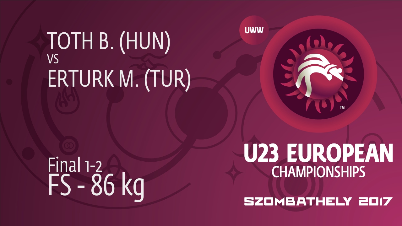 GOLD FS - 86 kg: M. ERTURK (TUR) df. B. TOTH (HUN) by FALL, 2-0