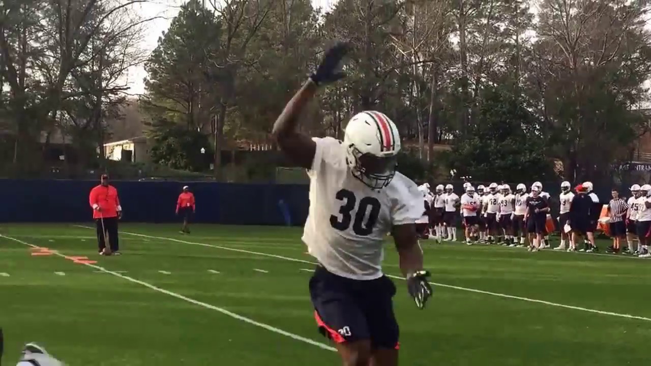 Watch Auburn's first-team defense in pursuit drill on first day of spring practice
