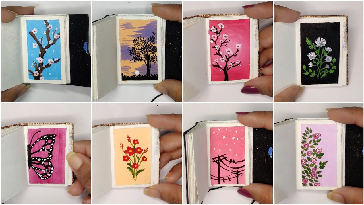 8 Easy Amazing Mini Painting 🎨 Ideas 😍/Painting For Beginners 🖌️#art #painting#5 #6