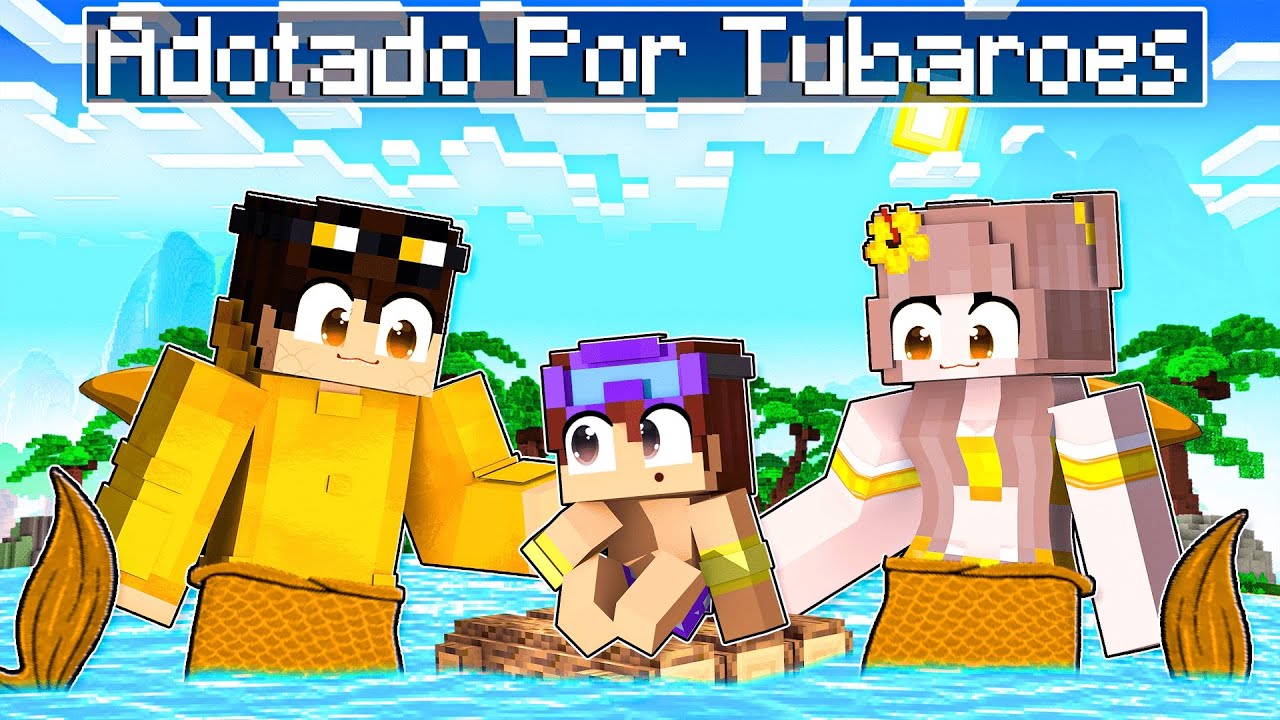S4ULO foi ADOTADO pela FAMÍLIA TUBARÃO DE OURO no Minecraft