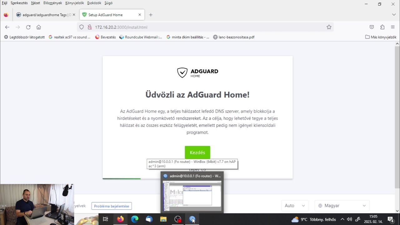 DOCKER konténer MIKROTIK routeren II. Reklámszűrés és gyerekzár AdGuard Home -al. 2023-02-14