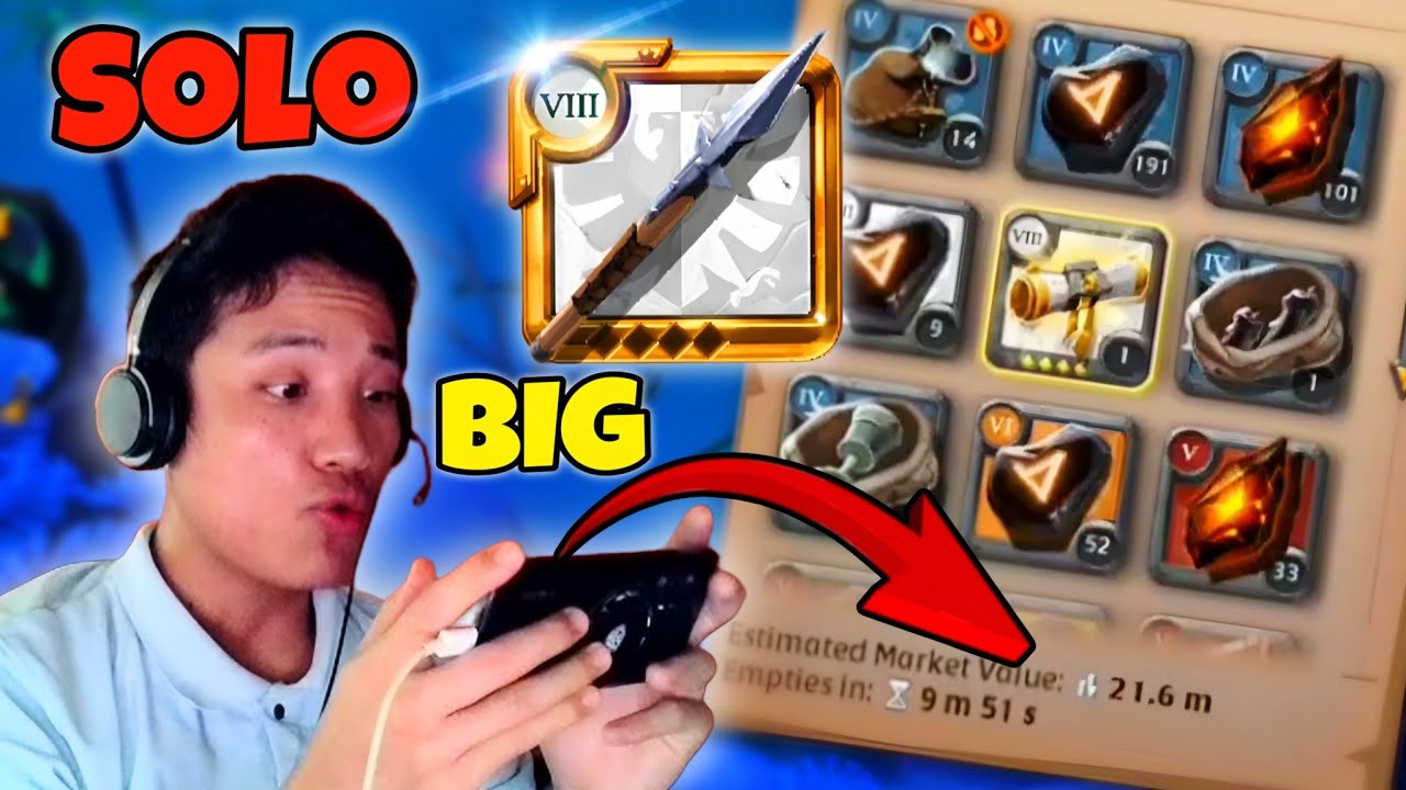 SOLO Spear = 21M Loot! Black Zone PvP Albion Online 