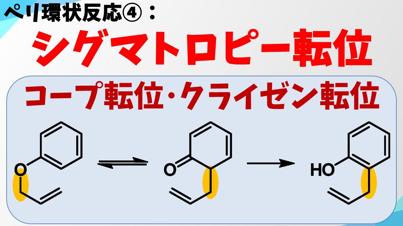 ペリ環状反応の解説④ シグマトロピー転位/コープ転位とクライゼン転位(Cope Rearrangement/ Claisen Rearrangement)