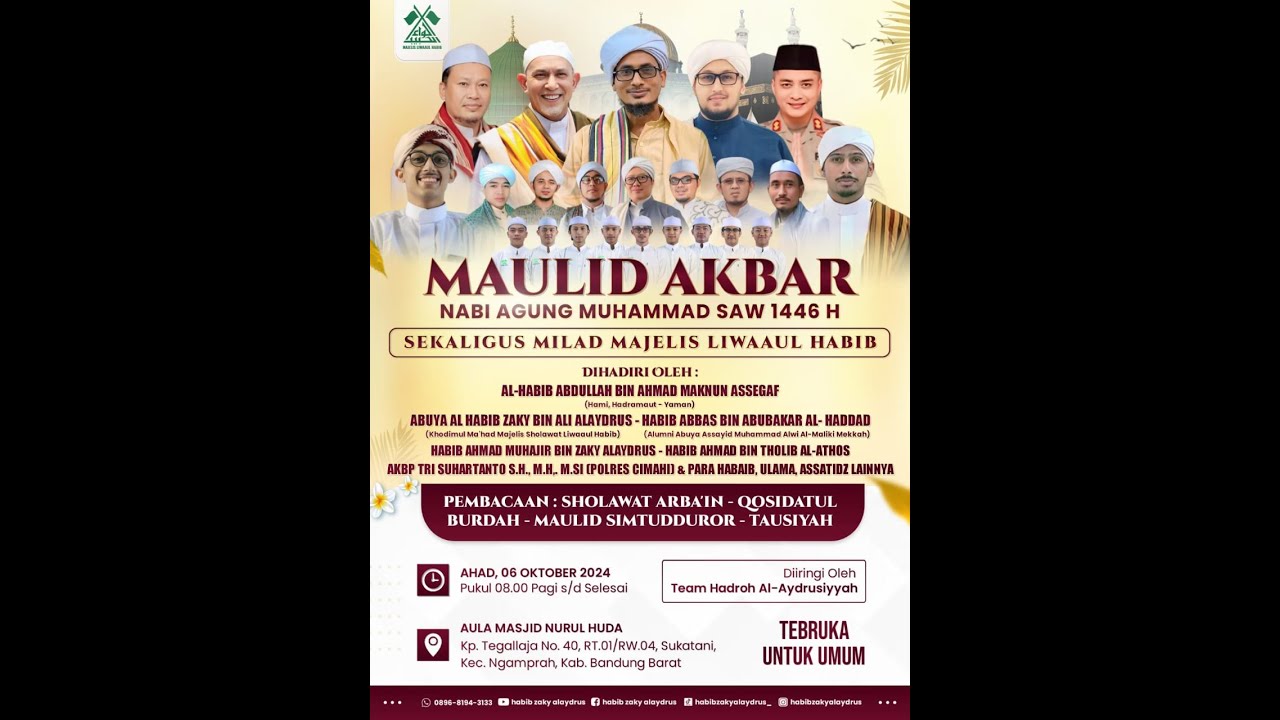 🔴LIVE | Maulid Akbar & Milad Majelis Liwaaul Habib Pusat Padalarang, 6 Oktober 2024