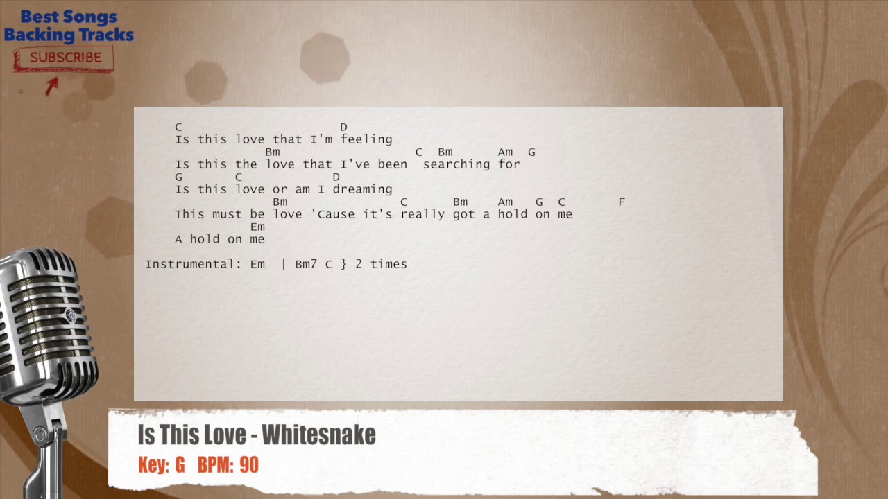 🎙 Is This Love - Whitesnake Vocal Backing Track with chords and lyrics