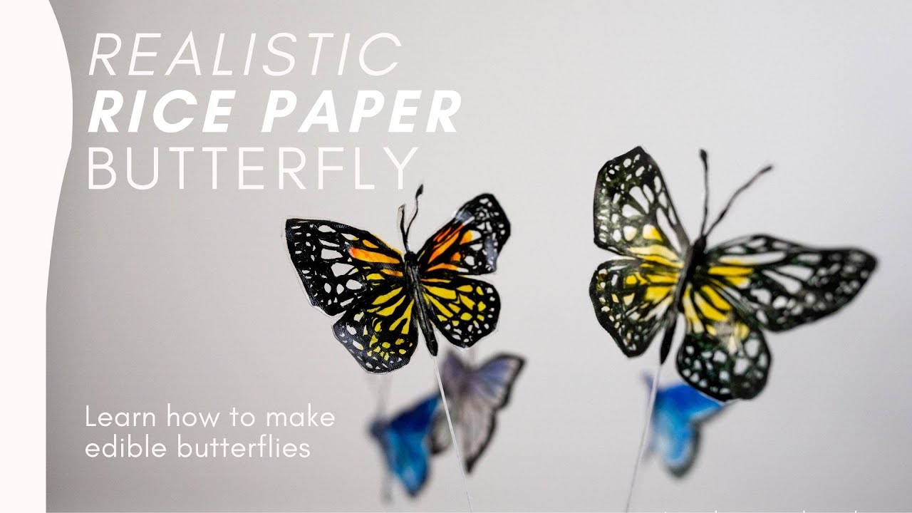 Realistic Rice Paper Butterfly tutorial, Learn how to make edible butterfly, perfect for cake topper