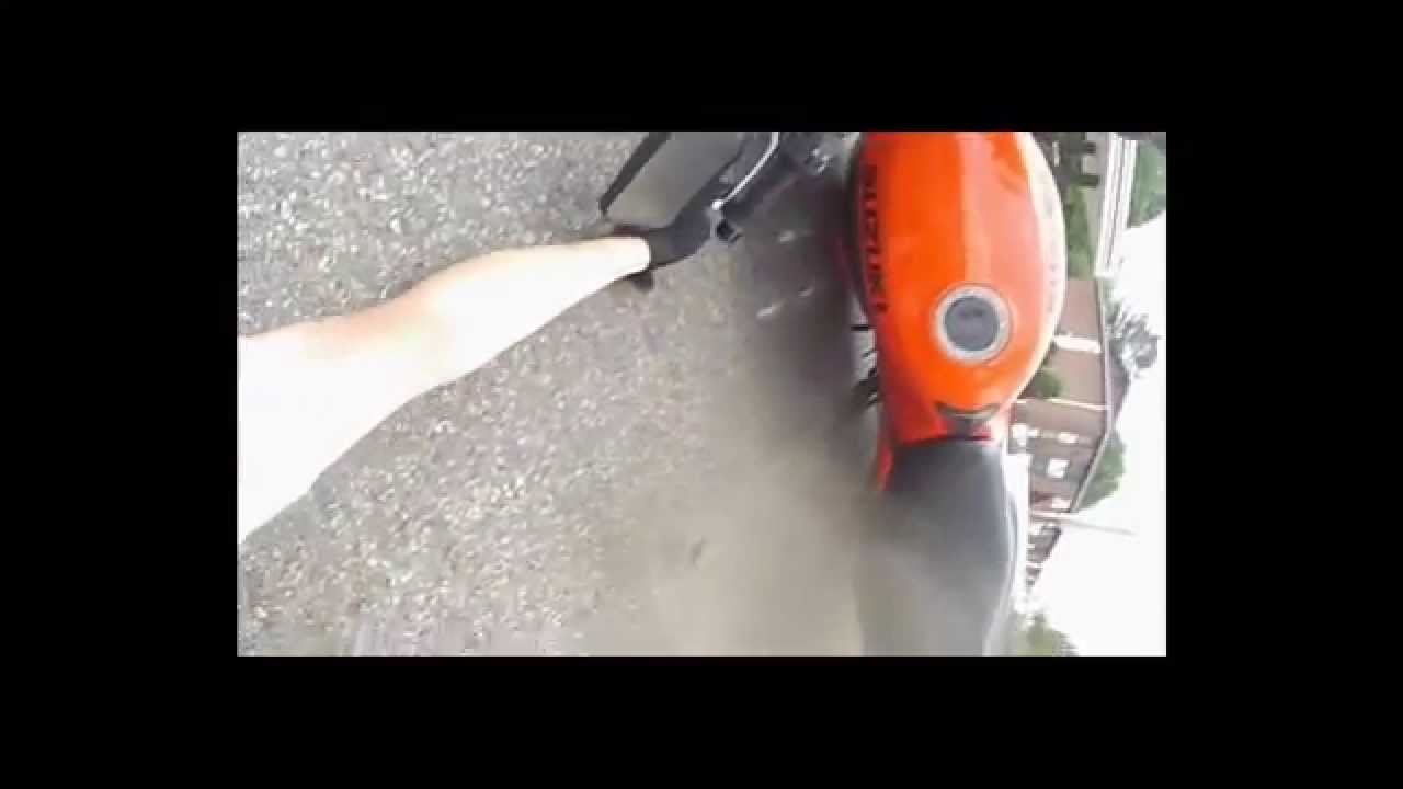Lowside Motorcycle Crash GS500 GoPro
