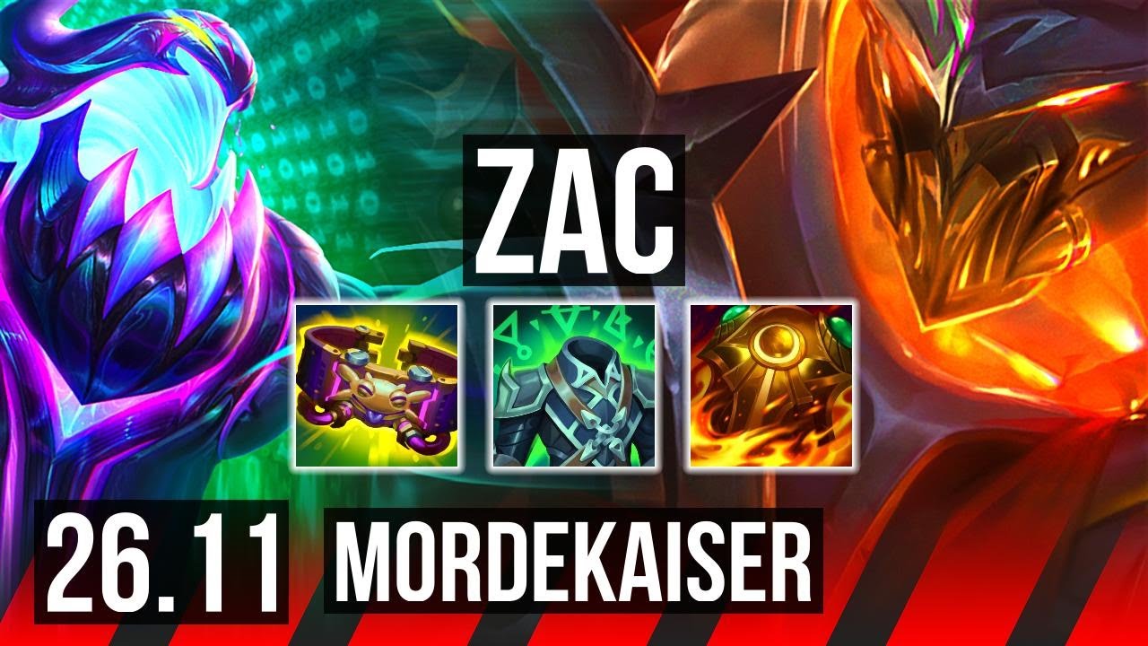 ZAC vs MORDEKAISER (TOP) | Good KDA: 9/1/11, 34K damage | EUW Master | 26.11