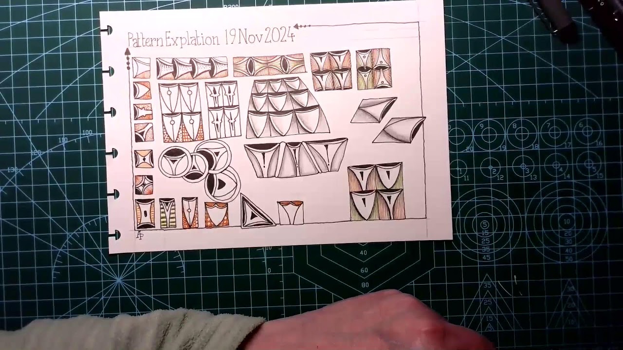Exploring a pattern and a chatty catch up time too. #DrawWithMe #Sketchbook #PatternExploration