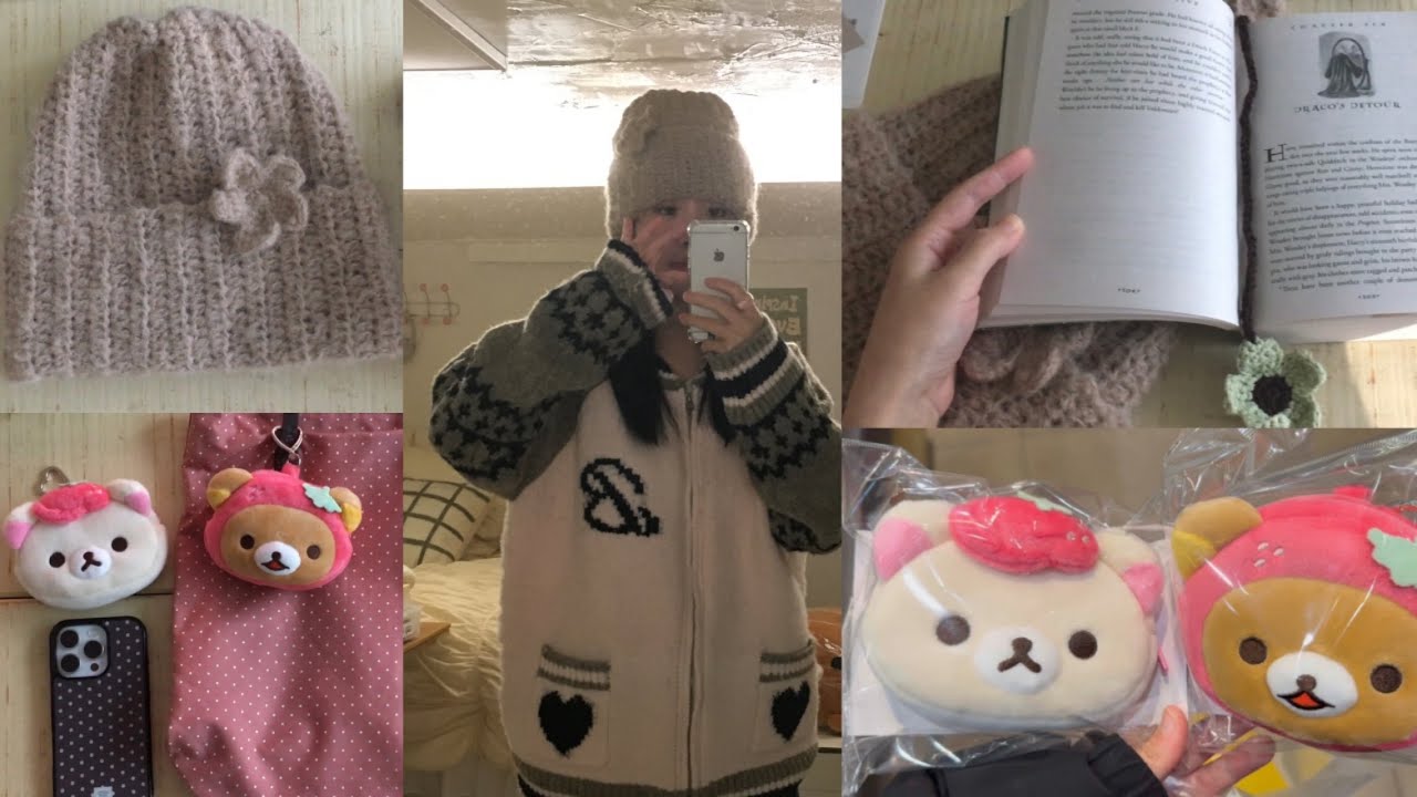 이디야 리락쿠마 굿즈 사고 책 읽고 뜨개질 한 브이로그 🐻🥘🧶📖 (요리도 함)