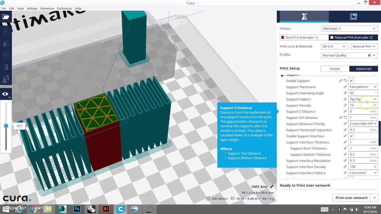 PVA Saving technique in CURA