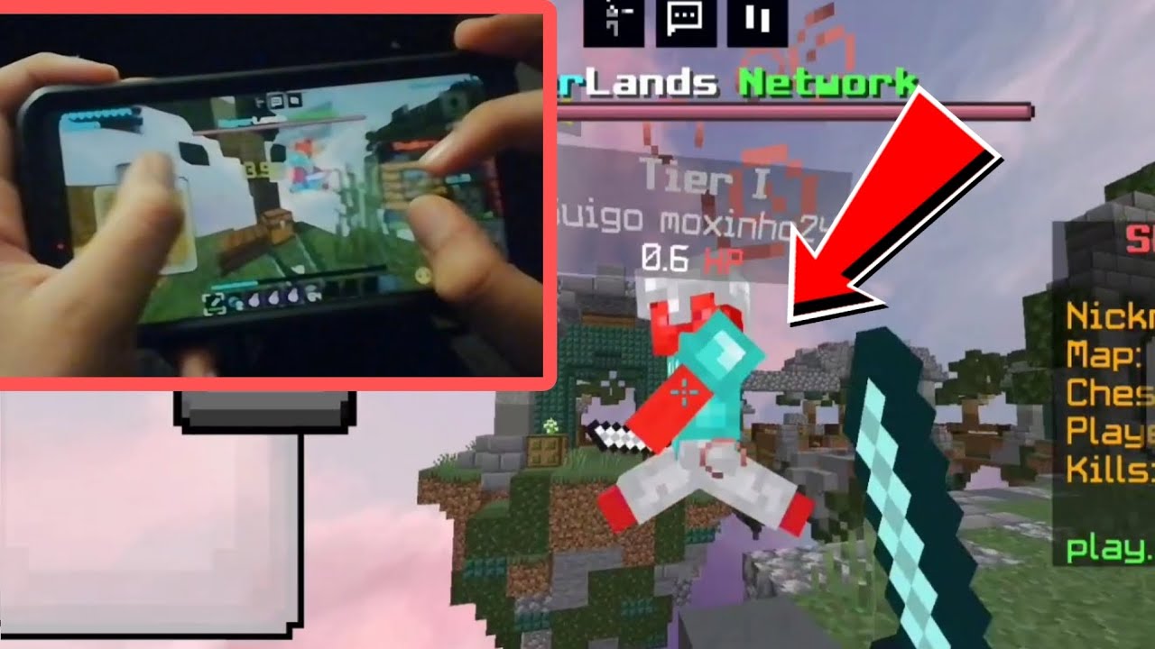 MCPE NEW Controls Handcam! (Hyperlands Skywars Handcam)