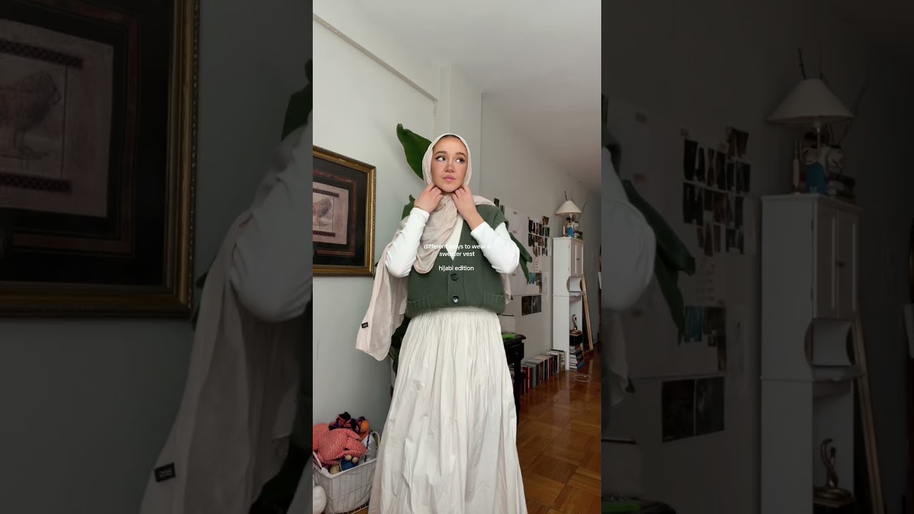 Styling a sweater vest #bookishmuslim #bookrecommendations #hijabistyle