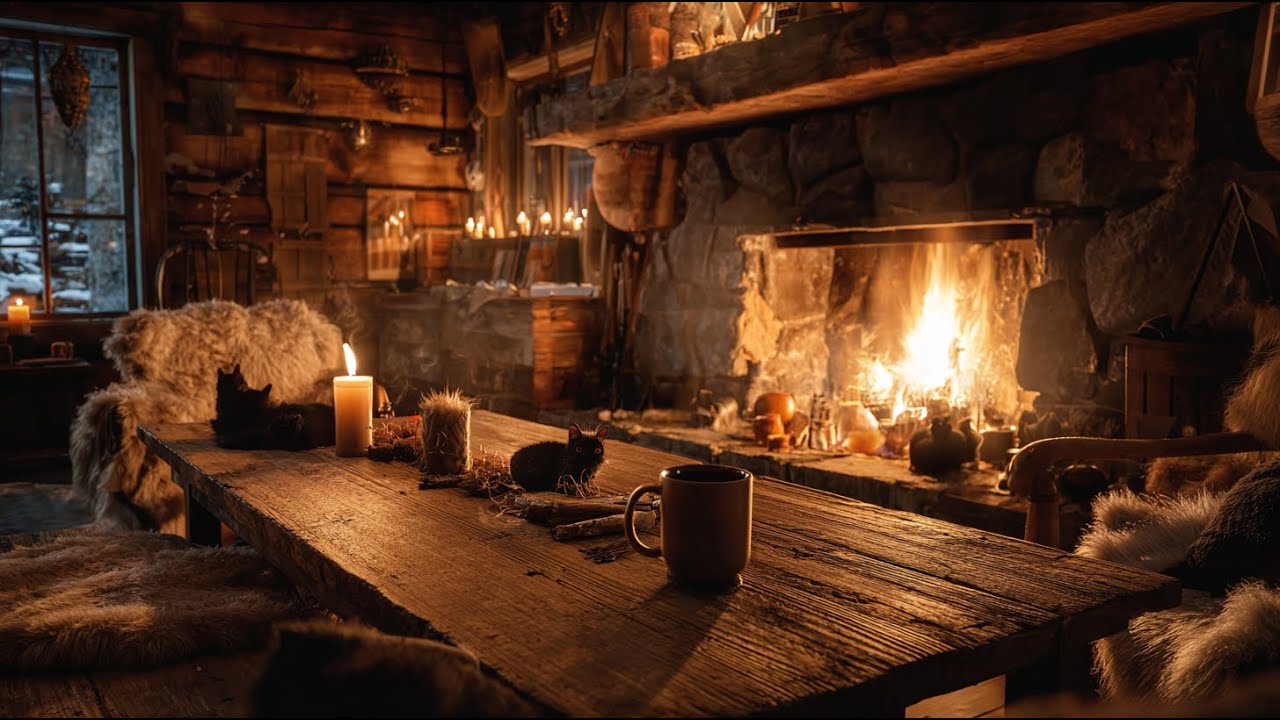 Cozy Cabin Jazz 🔥 Relaxing Piano by the Fireplace with Cat (Live)