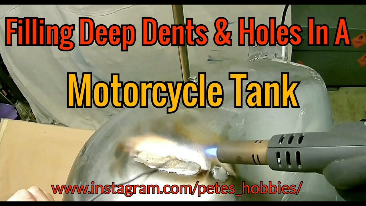 Filling Deep Dents And Holes In A Motorcycle Tank With Soldier