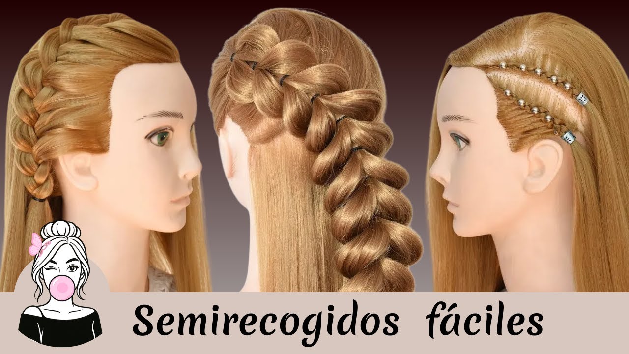 Semirecogidos Fáciles con Trenzas ✨ Peinados Bonitos y Rápidos Paso a Paso