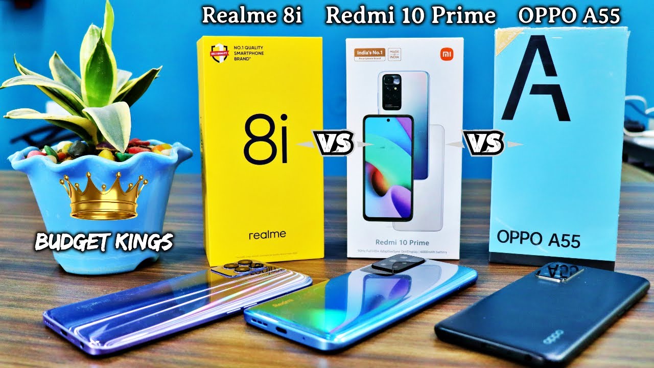 Realme 8i vs OPPO A55 vs Redmi 10 Prime 🔥 Triple Camera 📸  Budget Kings 👑  कमाल के कैमरा