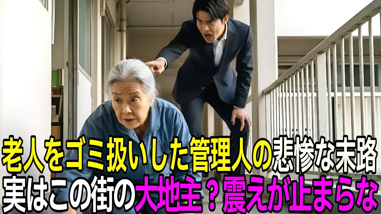 【スカッと】団地の掃除係をゴミ扱いした管理人→10分後、老婆の正体が「街の大地主」と判明し絶望へ【感動する話】【朗読】