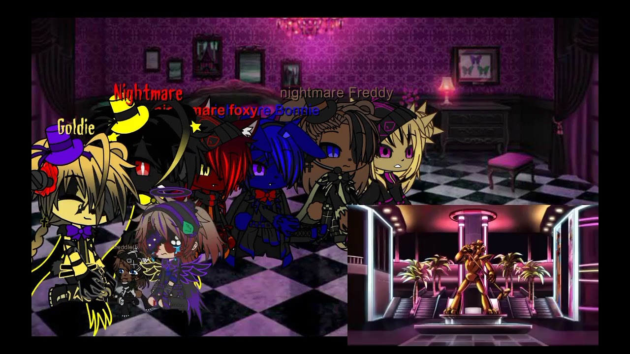 Fnaf 4 crew + C.c//reacting to totally security by Rockit Gaming/⚠️flashing lights and blood⚠️