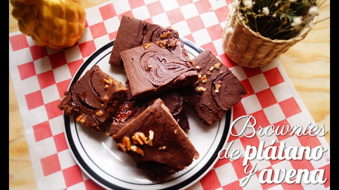 BROWNIES DE PLATANO Y AVENA | SÚPER SALUDABLES
