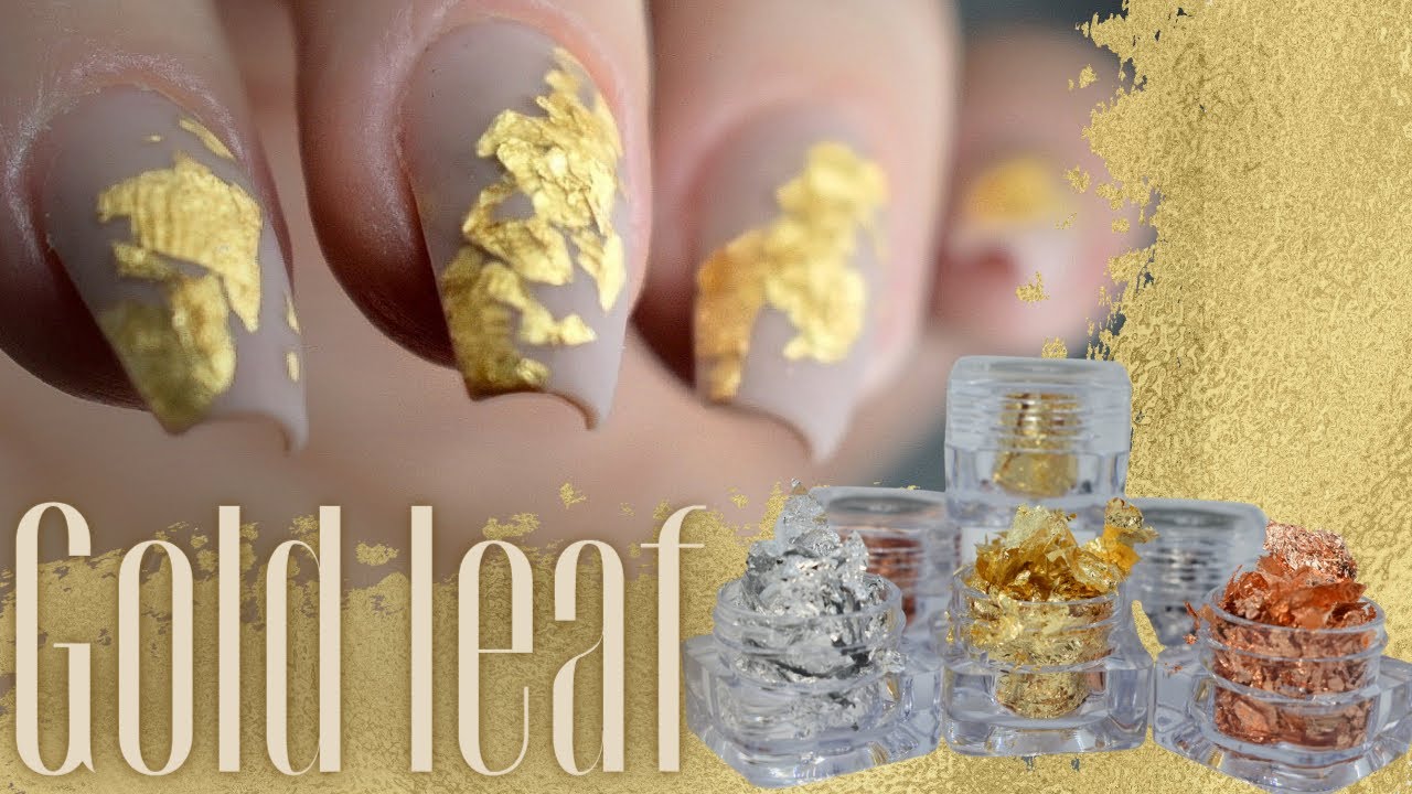 ⭐️Gold leaf encapsulated in acrylic nails⭐️