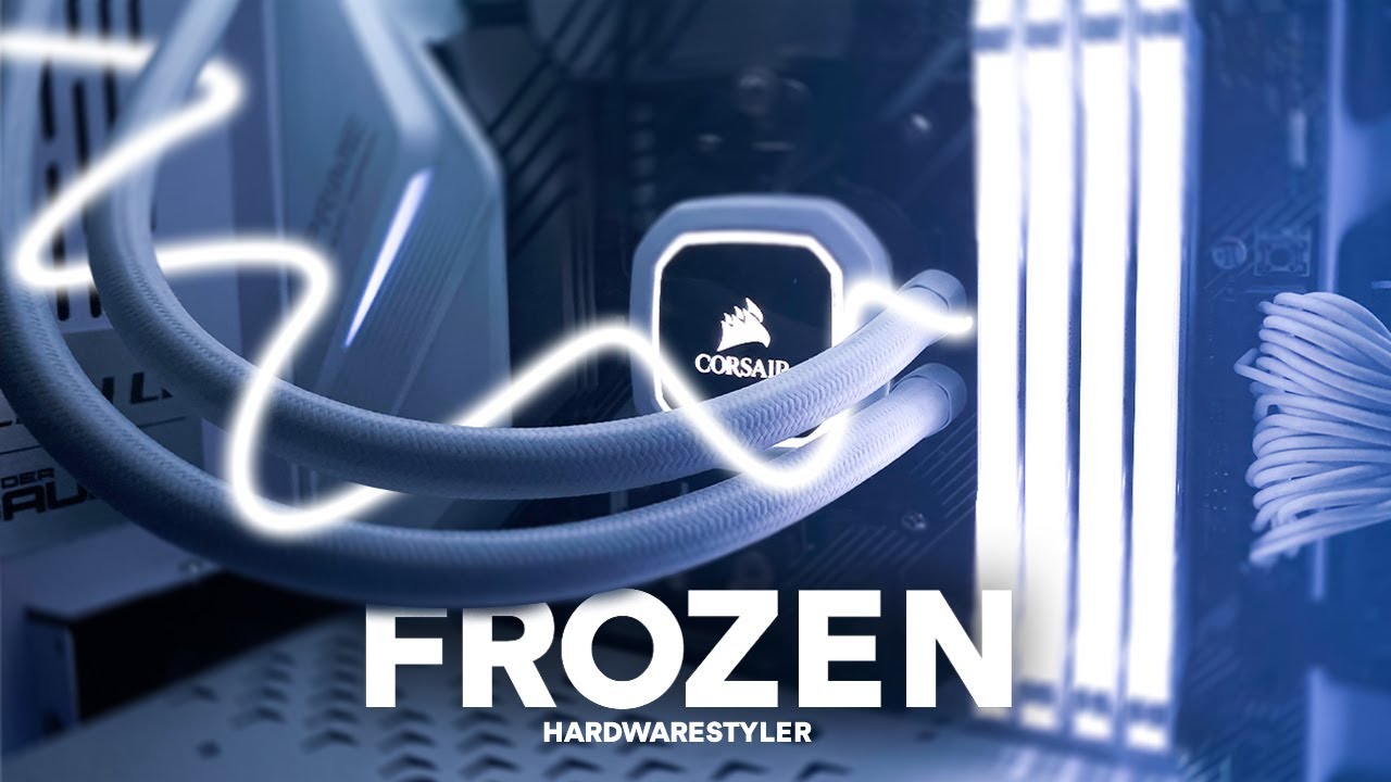 WHITE FROZEN PC BUILD + GTX Painting / Ryzen 9 3900X, Asus x570pro, 32GB Corsair - Time Lapse Build