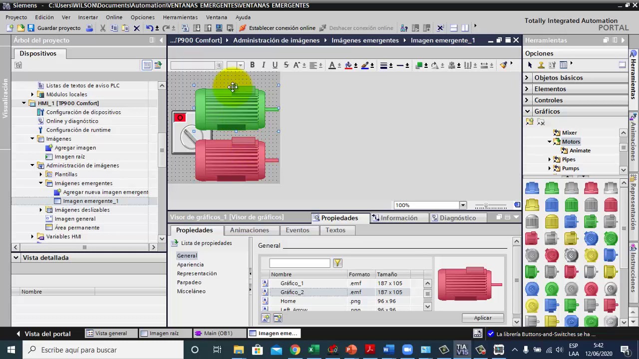 CONFIGURACIÓN DE  IMÁGENES  EMERGENTES