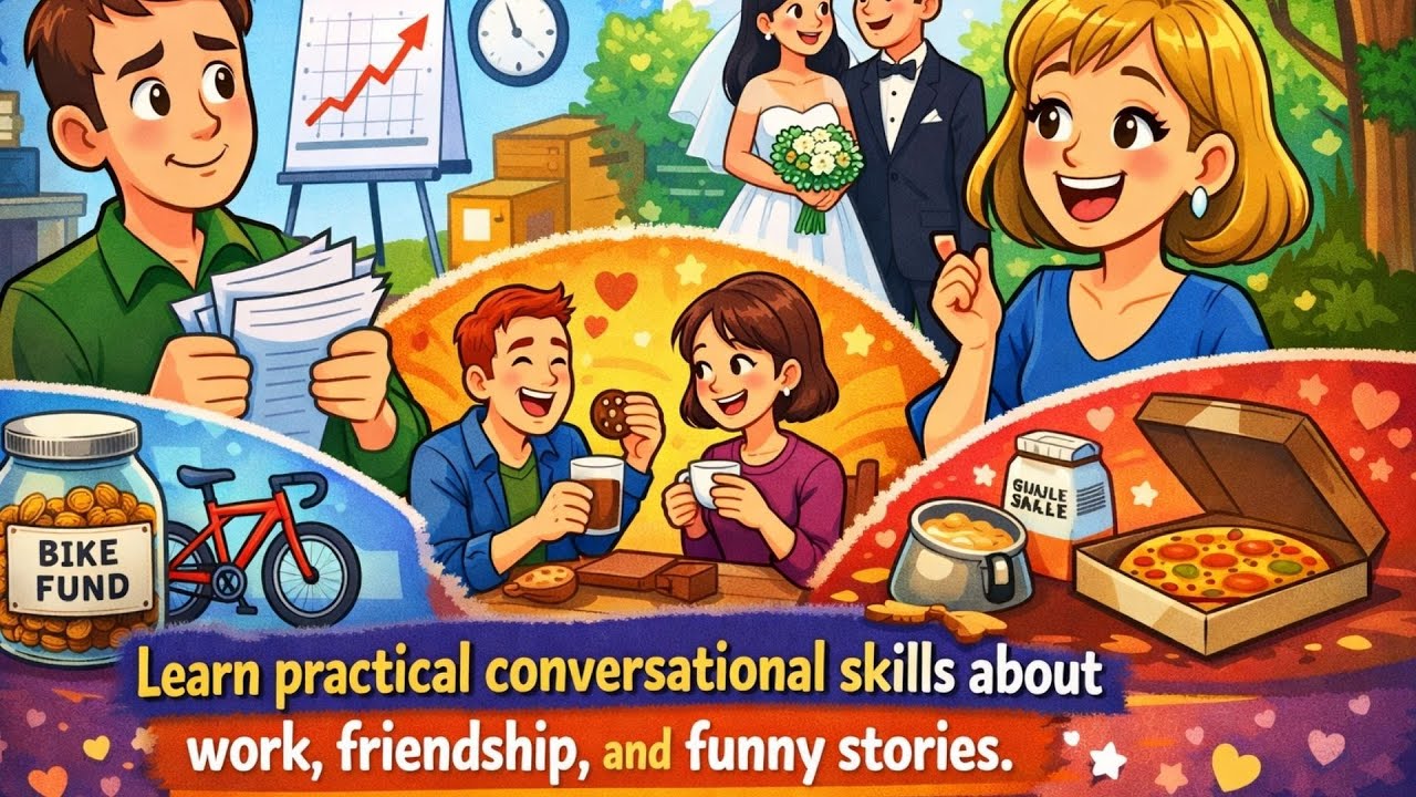 Easy English Conversation for Beginners | Daily Life Stories & Simple Vocabulary (A1–A2)..