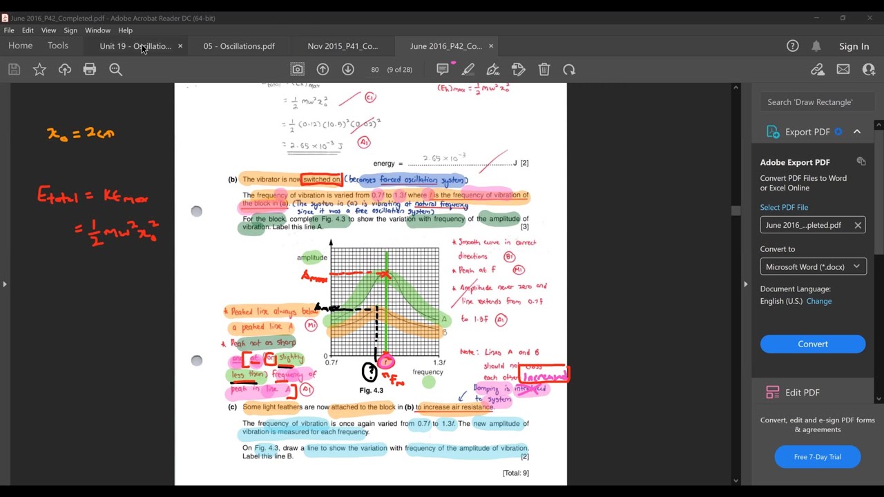 19.12 Past Year Examples (Part 5) |  Oscillations (A2) | CAIE 9702 Physics