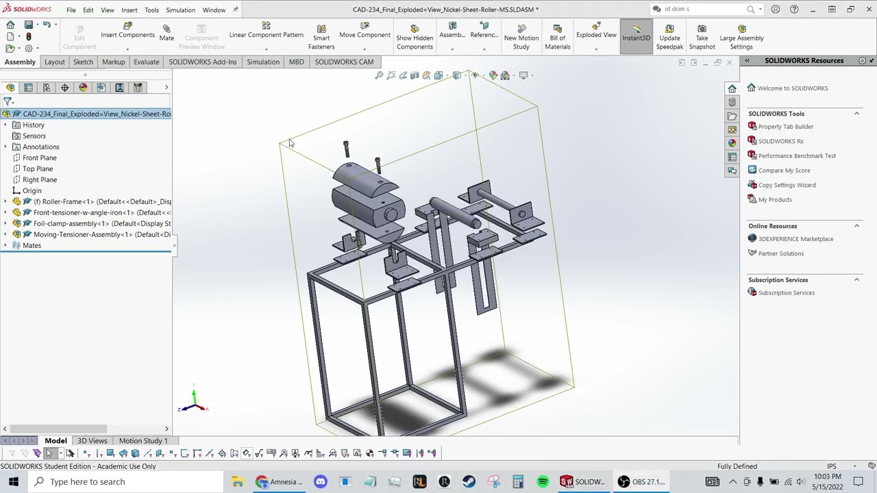 Advanced Solidworks Final Project Smooth Explode and Collapse animation