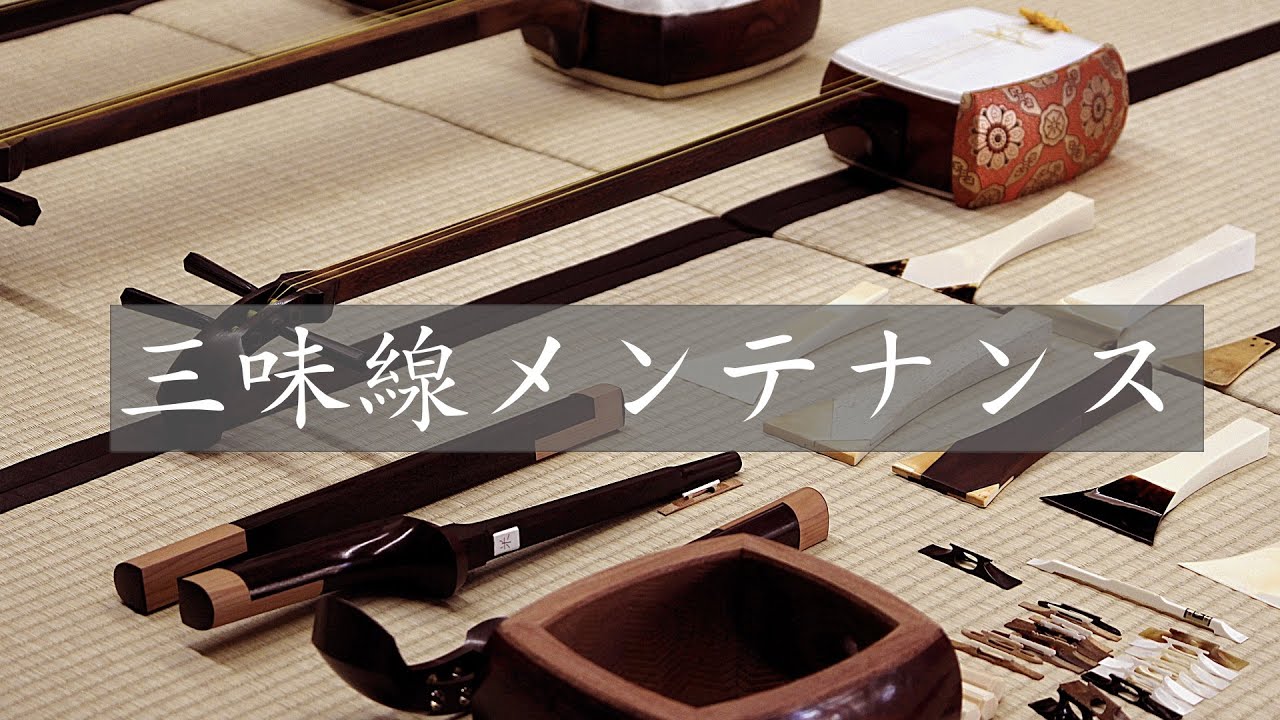 解説「三味線のメンテナンス」修理/保管/日常の手入れ  〜概要編〜  故障事例：中木,福林,乳袋,上駒,皮,棹,糸巻き,弦,撥皮,音緒,天神など外れ,消耗,破れ,折れなどの実例