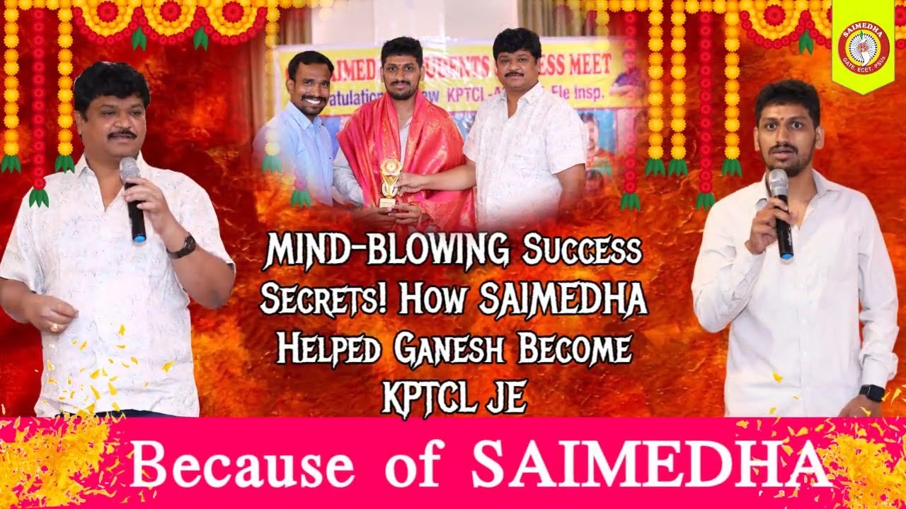 SAIMEDHA SUCCESS TALK KPTCL JUNIOR ENGINEER | GANESH SELECTED AS KPTCL JE |SAIMEDHA SUCCESS STORY