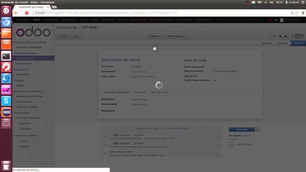 GMAO (Gestion de la Maintenance Assisté par Ordinateur)