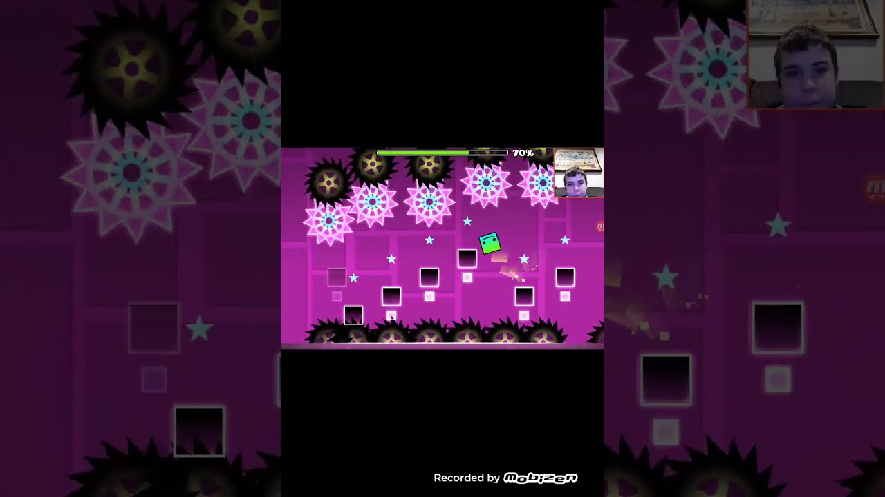Playing geometry dash yayy!!