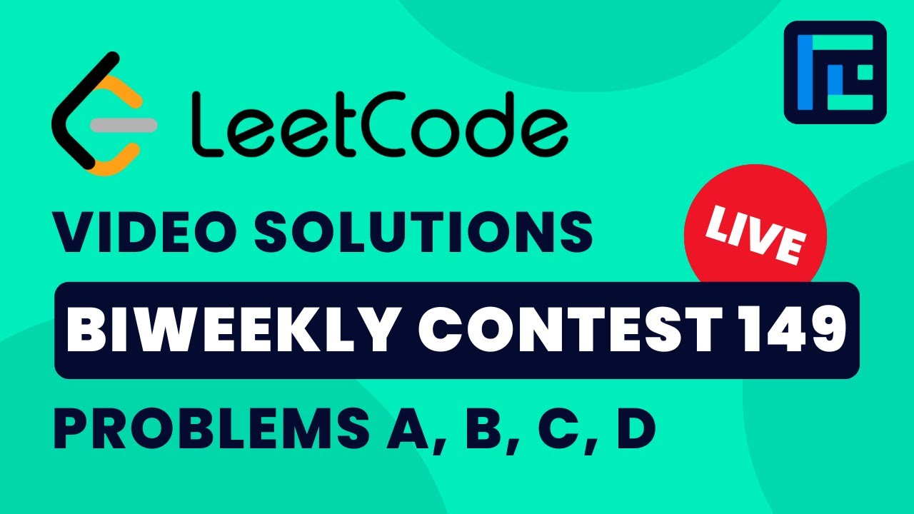Leetcode Biweekly Contest 149 | Video Solutions - A to D | by Jay Shirgupe | TLE Eliminators