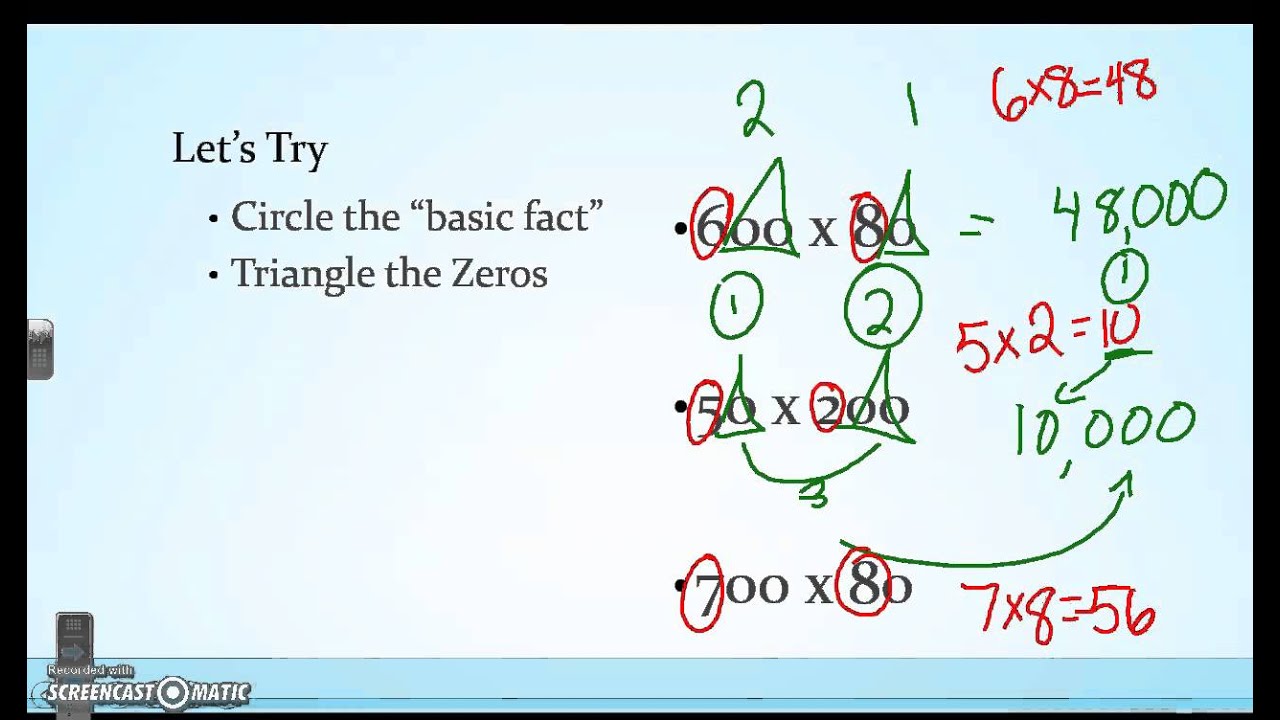 multiplying by 10s, 100s, and 1,000s