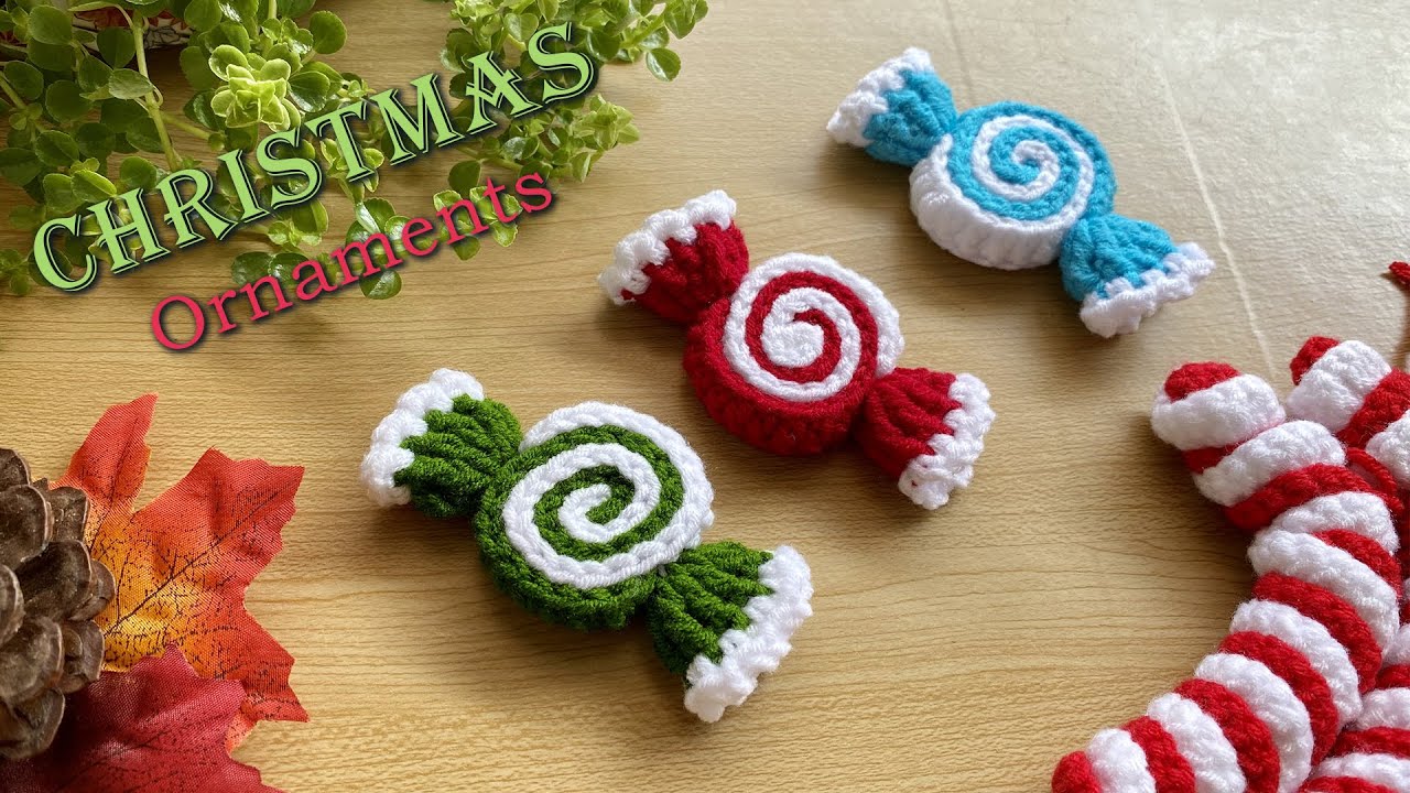 Crochet Festive Candy Ornaments 🍬 Homemade Christmas Gifts 🎄