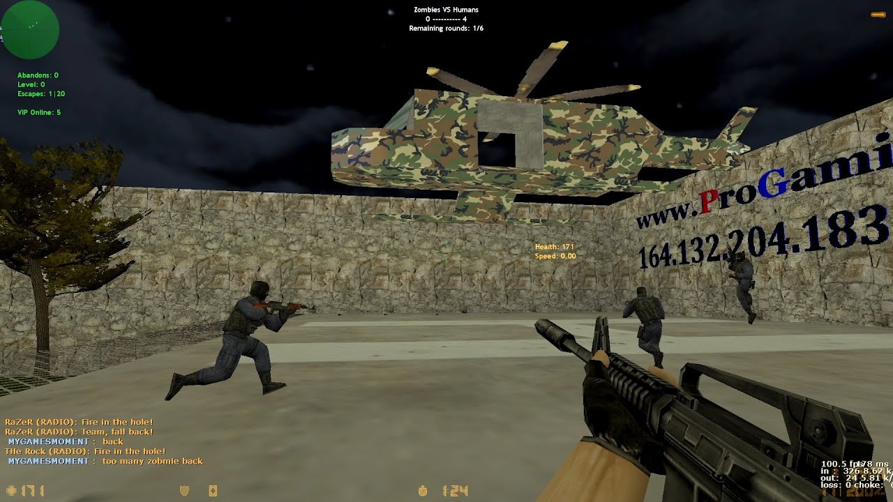 COUNTER STRIKE ZOMBIE ESCAPE MOD MAP ze_progaming1_ba On Progaming Server