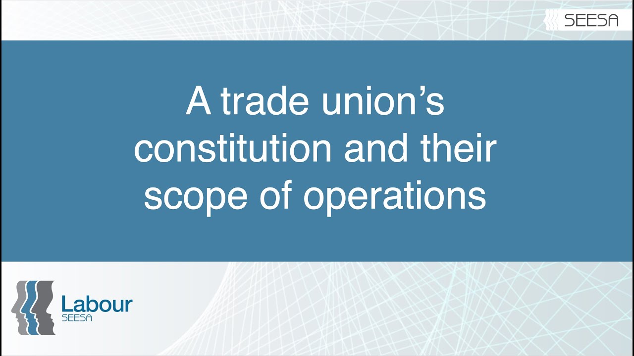 A trade union's constitution and their scope of operations