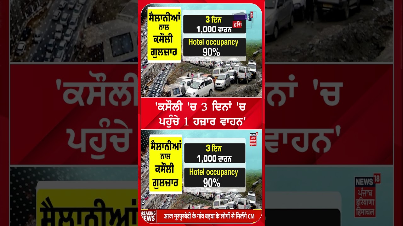 'ਕਸੌਲੀ 'ਚ 3 ਦਿਨਾਂ 'ਚ ਪਹੁੰਚੇ 1 ਹਜ਼ਾਰ ਵਾਹਨ'  #shorts | N18S
