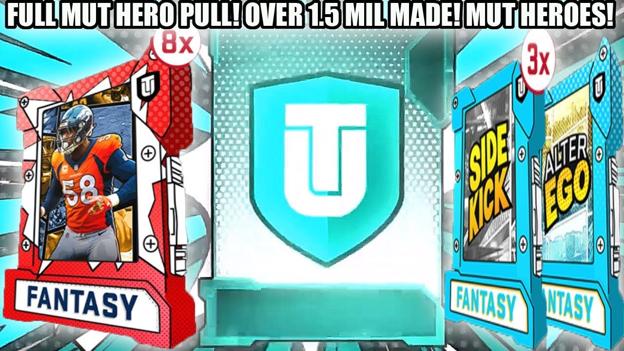 FULL MUT HERO PULL! OVER 1.5 MILLION COINS IN PULLS! MUT HEROES BUNDLE AND SETS! | MADDEN 19