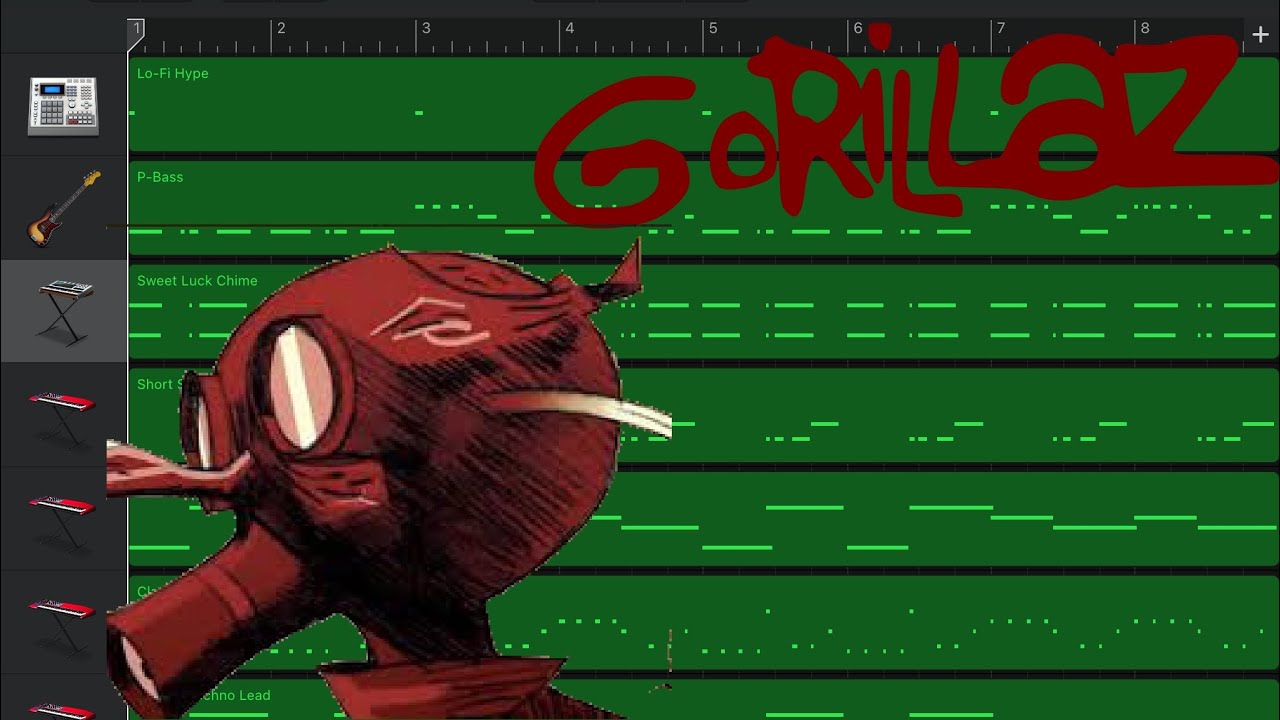 Gorillaz - Rhinestone Eyes On iPad (GarageBand)